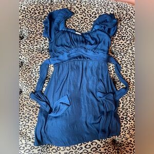 Mi Ami Francesca's Mini Dress Women's Medium Blue Short Sleeve